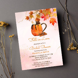Invitación Caer en el amor calabaza maple otoño ducha de novi