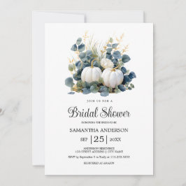 Invitación Caer en el amor Calabazas blancas otoño Ducha nupc