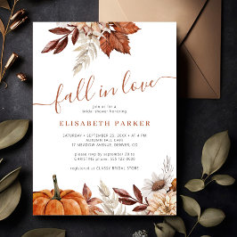 Invitación Caer en el amor cuarto otoño de calabaza floral du