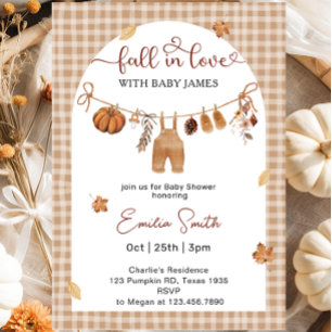 Invitación Caer En El Amor De Los Chicos Ropa Baby Shower