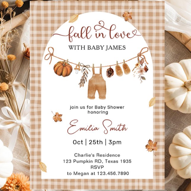 Invitación Caer En El Amor De Los Chicos Ropa Baby Shower (Subido por el creador)