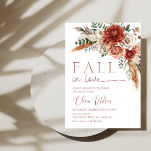 Invitación Caer en el amor ducha de novias- Fiesta rústico de