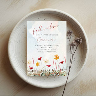 Invitación Caer en el amor ducha de novias - hojas y encanto