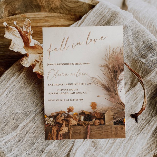 Invitación Caer en el amor ducha de novias - hojas y encanto  (Subido por el creador)