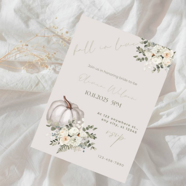 Invitación Caer en el amor Ducha de novias - Rústicas hojas d (Subido por el creador)