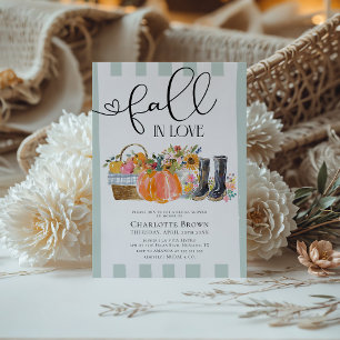 Invitación Caer en el amor elegante ducha de novias de otoño 