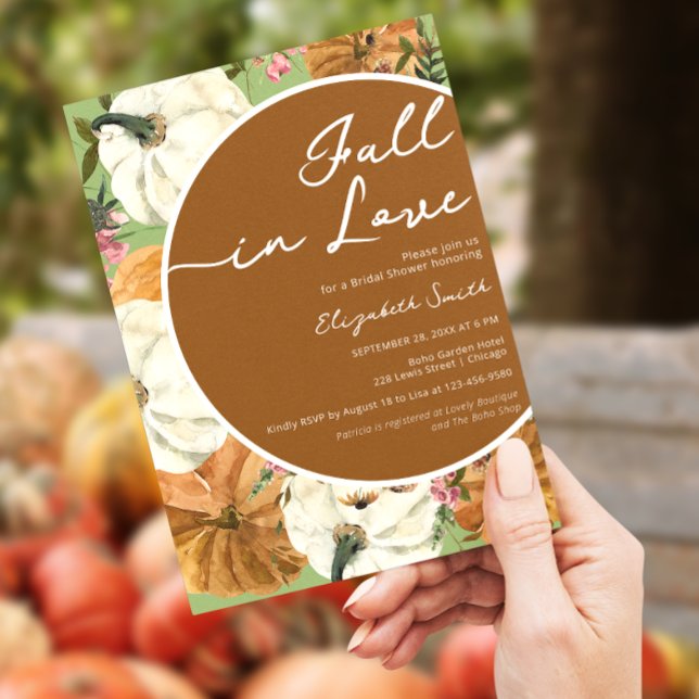 Invitación Caer en el amor Flores de calabaza Ducha de novia (Subido por el creador)