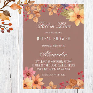 Invitación Caer en el amor La ducha de novias del otoño