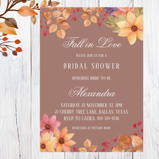 Invitación Caer en el amor La ducha de novias del otoño (Subido por el creador)