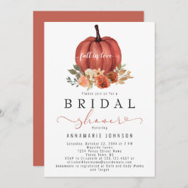 Invitación Caer en el amor Naranja Quemar calabaza floral