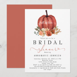 Invitación Caer en el amor Naranja Quemar calabaza floral