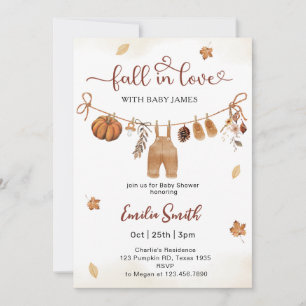 Invitación Caer En El Amor Niño Ropa De Bebé Baby Shower