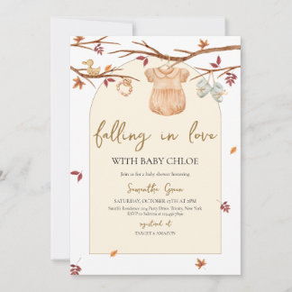 Invitación Caer en el amor Pequeña Calabaza Baby Shower