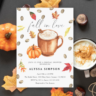 Invitación Caer en el amor Pumpkin Latte Bridal Shower Invita