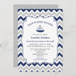 Invitación Caer en la ducha de bebé en velero