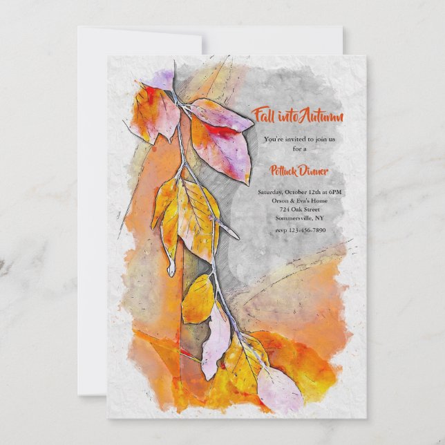 Invitación Caer En Otoño (Anverso)