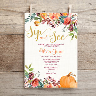 Invitación Caer en un sorbo floral y ver conocer y saludar a