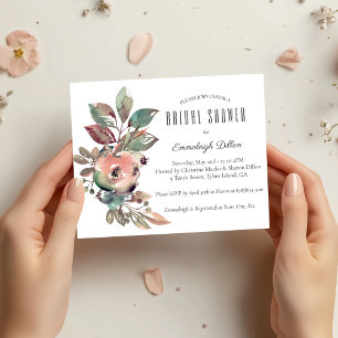Invitación Caer Enamorada Acuarela Floral Ducha De Novias