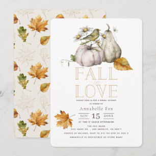 Invitación Caer enamorada Baviera blanca ducha de novia