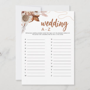 Invitación Caer enamorada Boda A-Z Nodal Shower Game