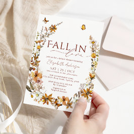 Invitación Caer Enamorada Boho Flores Salvajes Rústicas Ducha