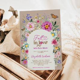 Invitación Caer Enamorada | Boho Wildflower Chica Baby Shower