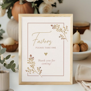 Invitación Caer Enamorada Caer Foliage Rótulo Favor De Ducha