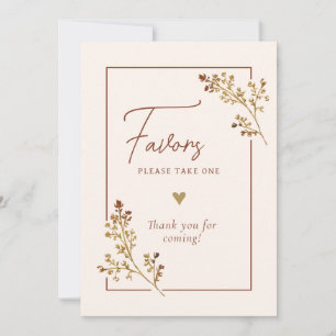 Invitación Caer Enamorada Caer Foliage Rótulo Favor De Ducha