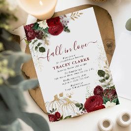 Invitación Caer Enamorada Caída Calabaza Floral Ducha De Novi