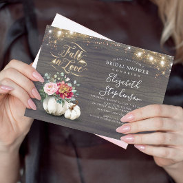 Invitación Caer enamorada Calabaza blanca Rústica ducha de no