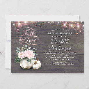 Invitación Caer enamorada Calabaza blanca Rústica ducha de no