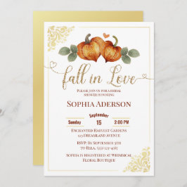 Invitación Caer Enamorada Calabaza Corazón Ducha De Novias