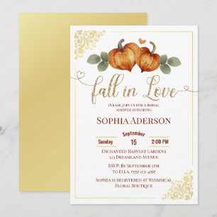 Invitación Caer Enamorada Calabaza Corazón Ducha De Novias