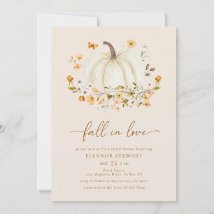 Invitación Caer Enamorada Calabaza De Flores Silvestres Ducha
