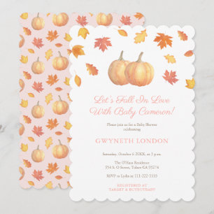 Invitación Caer Enamorada Calabaza Deja Baby Shower Para Chic