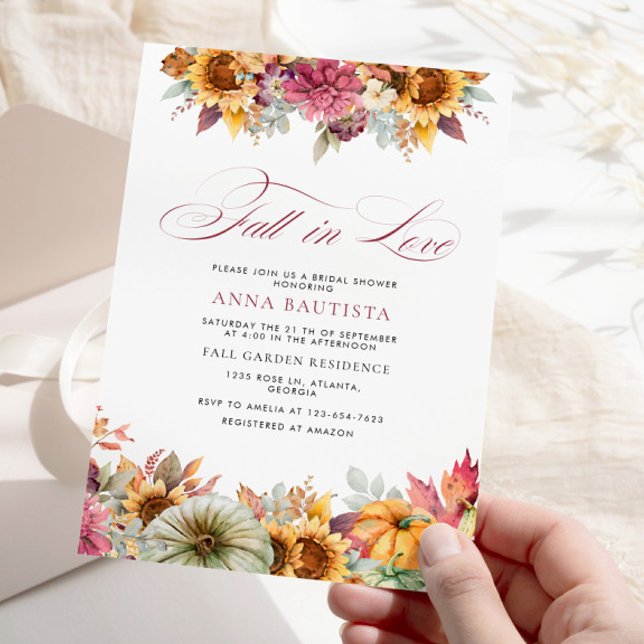 Invitación Caer Enamorada Calabaza Ducha De Novias (Subido por el creador)