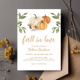 Invitación Caer Enamorada Calabaza Floral Ducha De Novias