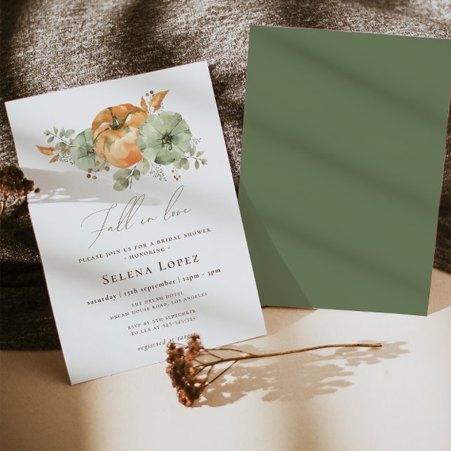 Invitación Caer Enamorada Calabaza Floral Ducha De Novias (Subido por el creador)