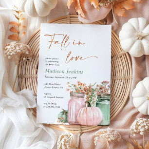 Invitación Caer Enamorada Calabaza Floral Jars Bridal Shower