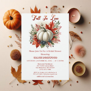 Invitación Caer Enamorada Calabaza País Rústico Ducha De Novi