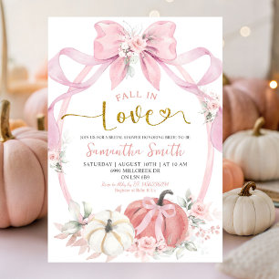 Invitación Caer enamorada Calabaza rosa de calabaza ducha de 