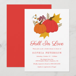 Invitación Caer Enamorada Calabaza Rústica Ducha De Novias