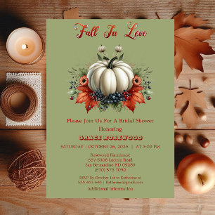 Invitación Caer Enamorada Calabazas Selva Ducha Verde De Novi