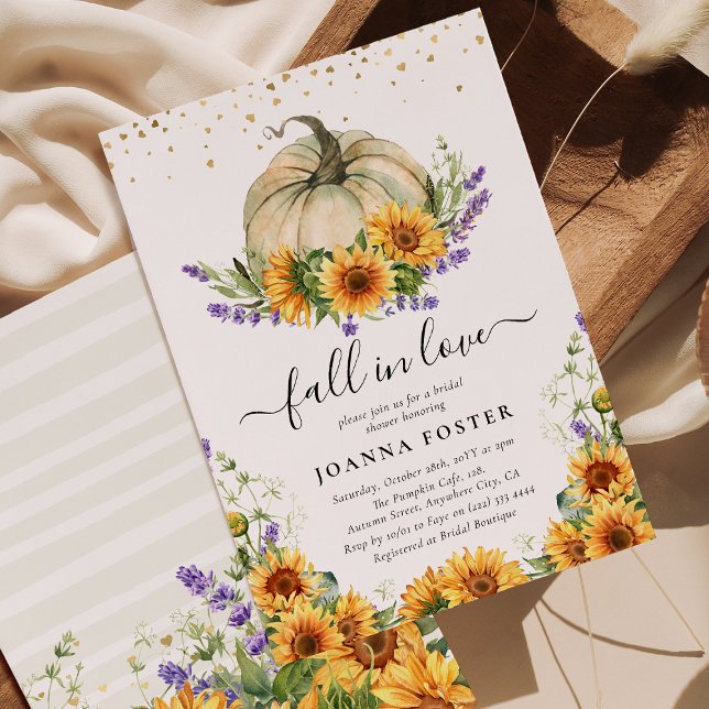 Invitación Caer enamorada de la calabaza de girasol caer en d (Subido por el creador)