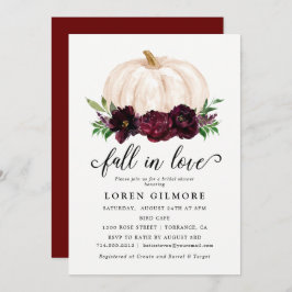 Invitación Caer Enamorada De La Ducha Bridal De La Calabaza D