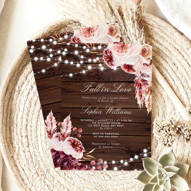 Invitación Caer enamorada de la ducha de novias bohemias de m (Subido por el creador)