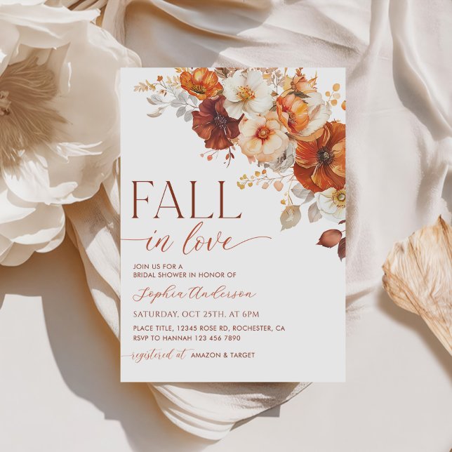 Invitación Caer Enamorada De La Ducha De Novias Flores Caídas (Subido por el creador)