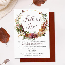 Invitación Caer enamorada de la floral floral y ruidosa ducha