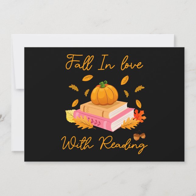 Invitación Caer Enamorada De Las Calabazas Del Otoño Del Libr (Anverso)