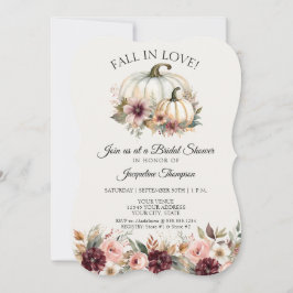 Invitación Caer enamorada de los Rosas florales borgoñeses du